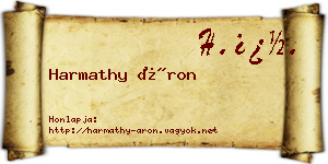 Harmathy Áron névjegykártya